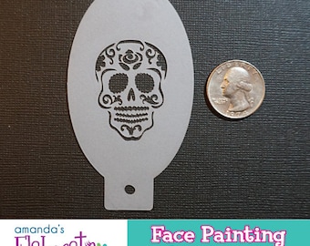 SUGAR SKULL GIRL - Face Painting Stencil (Mini)