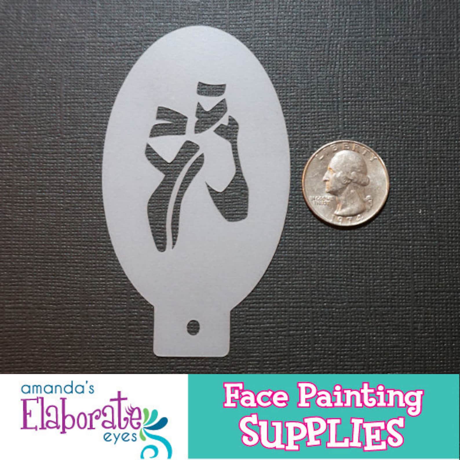 ballet shoes - face painting stencil (mini)