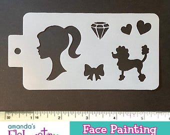 B A R B I E  SET - Black and White - Stencil (Medium)