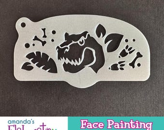 T-REX FACE - Face Painting Stencils