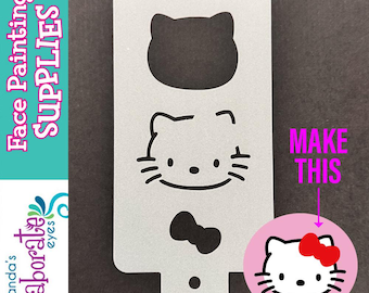 HELLO MEOW  - Face Painting Stencil