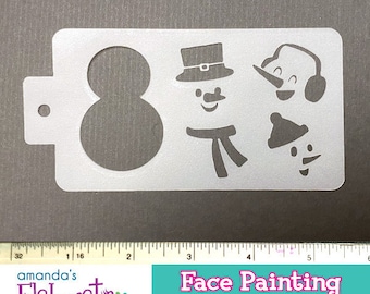 SNOWMAN - Face Painting Stencil (Medium)