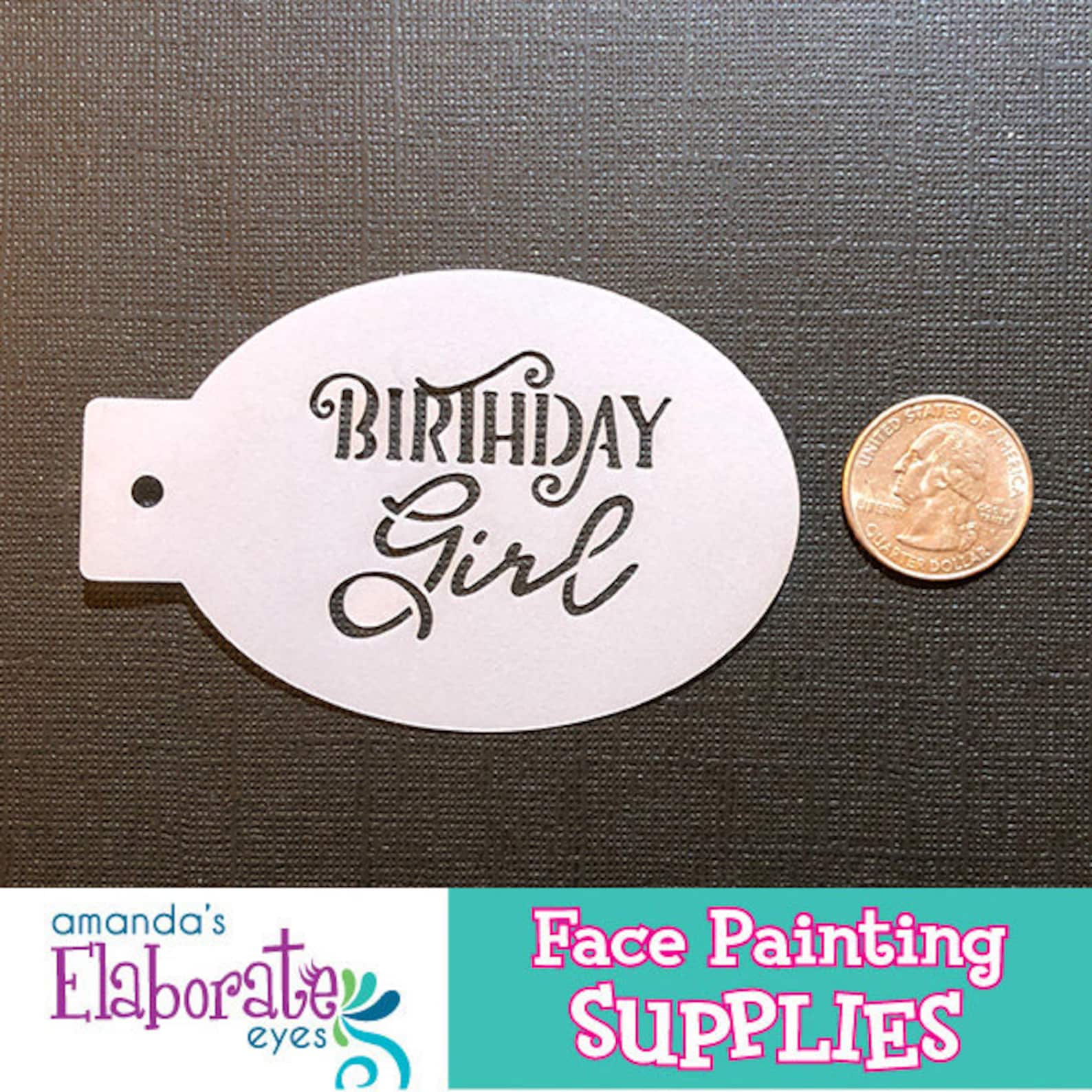 BIRTHDAY GIRL Face Painting Stencil mini | Etsy