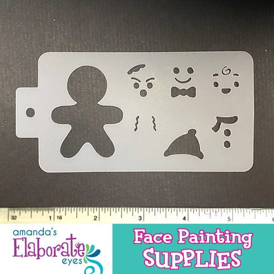GINGERBREAD MAN Face Painting Stencil medium Etsy