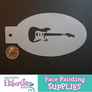 GUITAR - Face Painting Stencil (Medium)