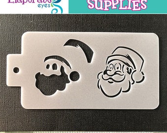 SANTAS FACE - Face Painting Stencil (Medium)