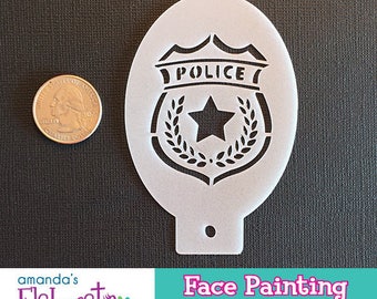 POLICE BADGE - Face Painting Stencil (Mini)