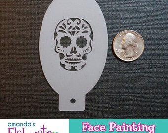 SUGAR SKULL BOY - Face Painting Stencil (Mini)