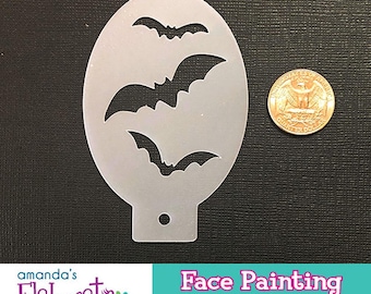 3 BATS HALLOWEEN - Face Painting Stencil (Mini)