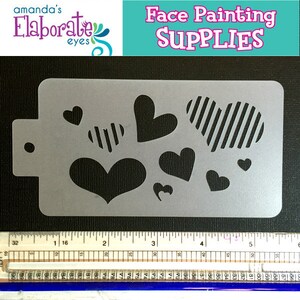 GRAFFITI HEARTS - Estêncil para pintura facial (médio)