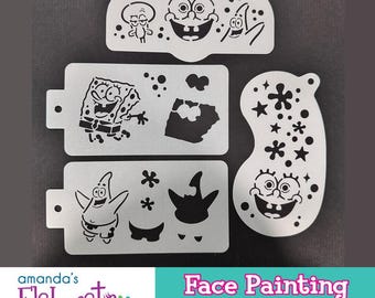 SPONGE FRIENDS - Face Painting Stencils