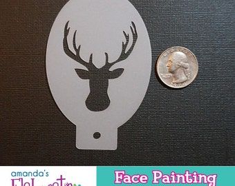 DEER TROPHY - Face Painting Stencil (Mini)