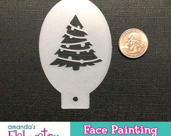 XMAS TREE #2 - Face Painting Stencil (Mini)