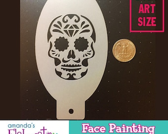 SUGAR SKULL BOY - Face Painting Stencil (Medium)