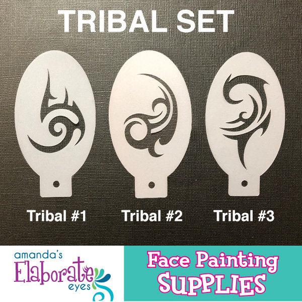 TRIBAL DESIGNS - Face Painting Stencil (Mini)