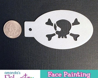 PIRATE SKULL - Face Painting Stencil (Mini)