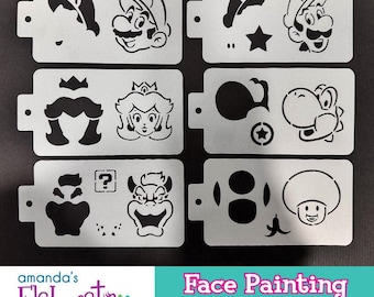 SUPER GAME BROS - Face Painting Stencils