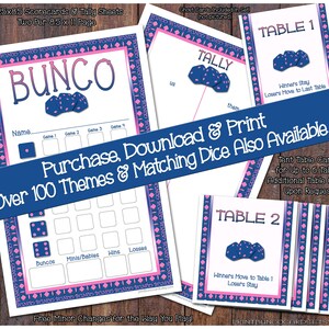 Printable Pink and Blue Diamond Bunco Set Bunko Cards Printables Tally Scorecard Free Minor Changes
