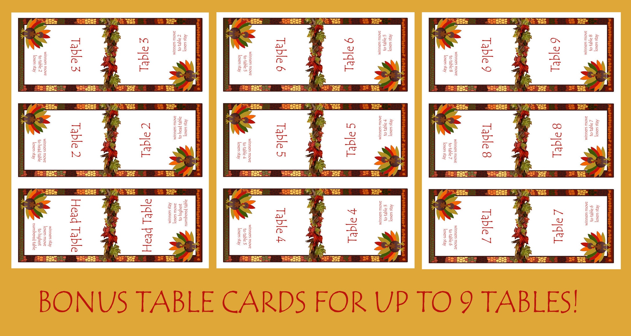 Printable Thanksgiving Fall Bunco Cards Bunko Printables | Etsy