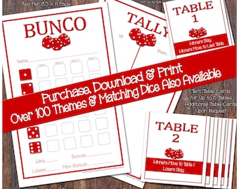 BUNCO Printable : Score Cards Tally Sheet Instructions - Etsy