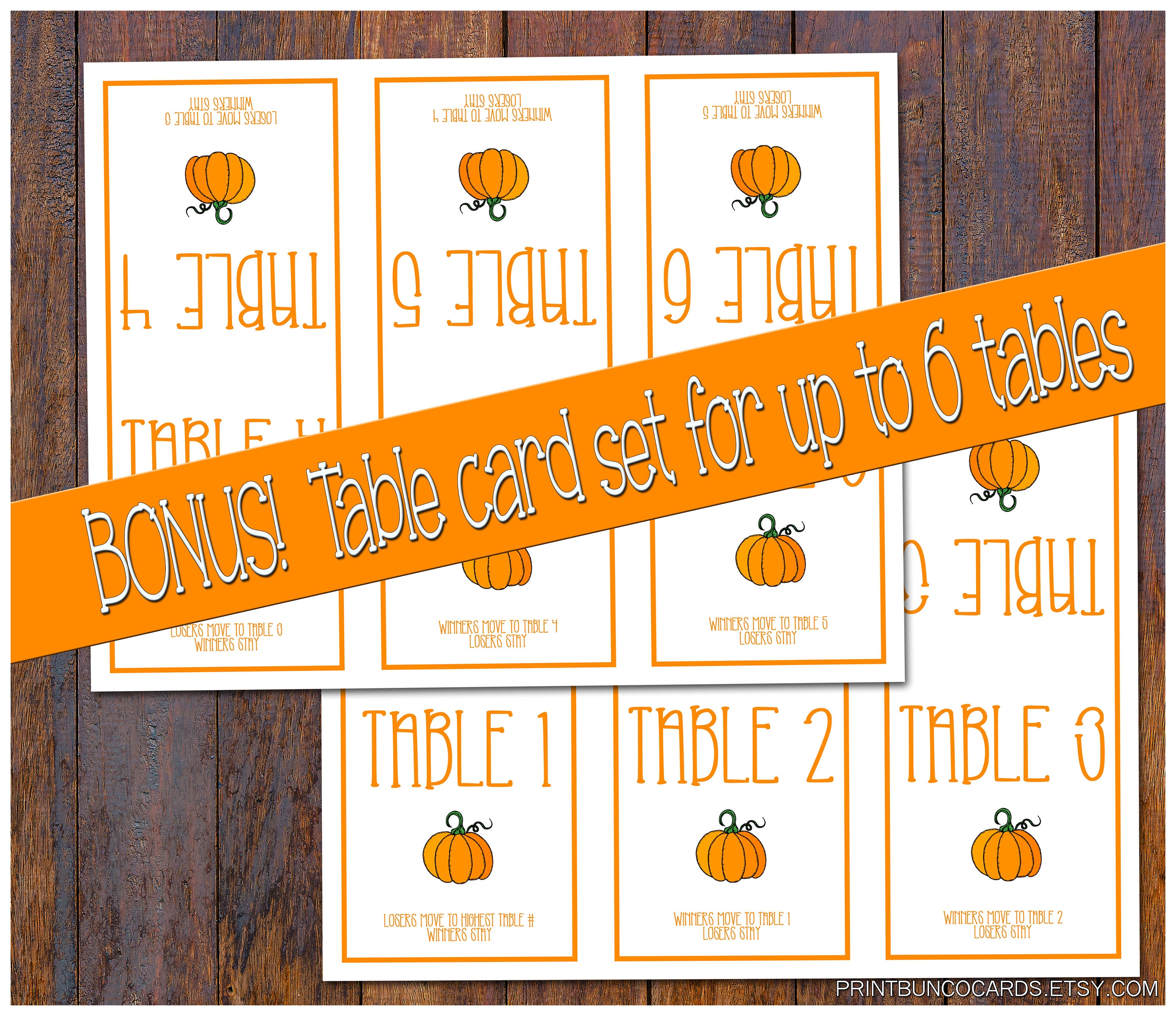 Printable Bunco Set Pumpkin Halloween Fall Complete Custom Bunco Set ...