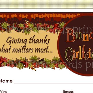 Printable Thanksgiving Fall Bunco Cards Bunko Printables Download ...