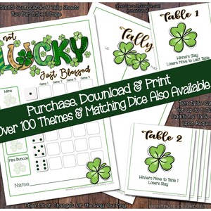 St. Patrick's Day Blessed Printable Bunco Set-Komplettes Bunco Set-Bunco Card, Bunco Tally Sheet, Bunco Tischkarten (Bunko)