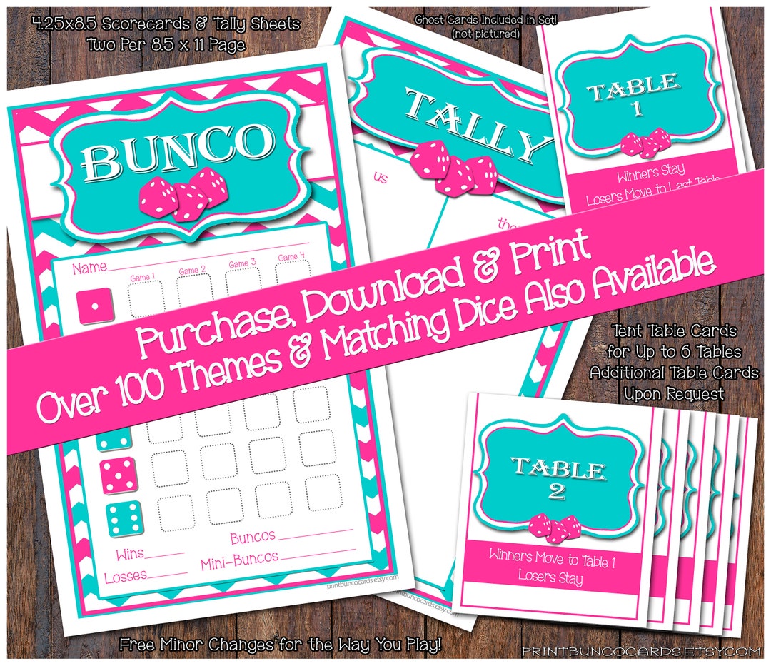 Printable Bunco Cards Bunko Scorecards Score Sheets Printables Instant ...