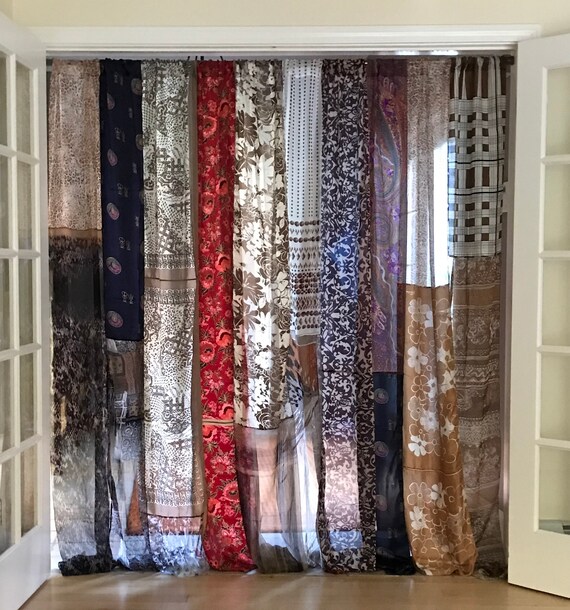 Bohemian Curtains Gypsy Patchwork Doorway Curtains Boho Panels Etsy