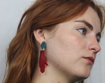 Limited Edition large recycled plastic hand earrings