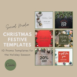 Christmas Instagram Templates for Retail, Black Friday Insta Templates, Canva Holiday Shopping, Editable Retail Social Media Template