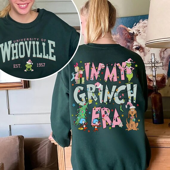 Vintage Whoville University Double Sided Sweatshi… - image 3