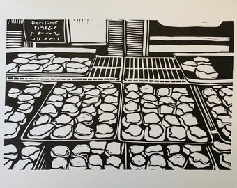 Thunder Bay Handmade Print Persians Linocut