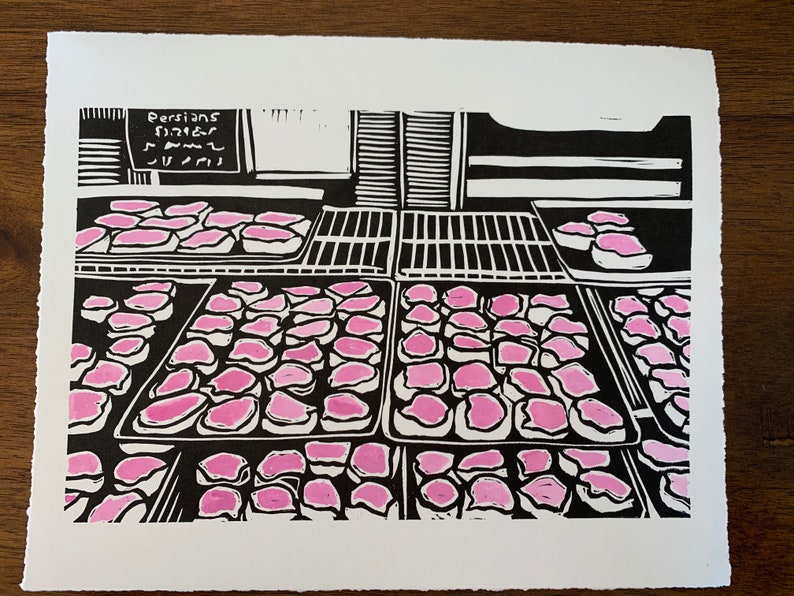 Thunder Bay Handmade Print Persians Linocut