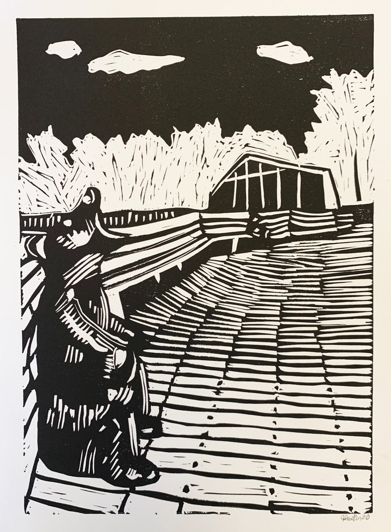 Thunder Bay Handmade Print Persians Linocut