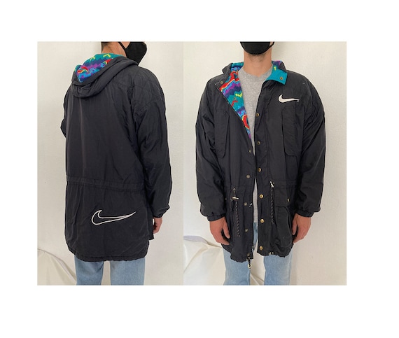 Vintage XL 90's NIKE zip up winter thick padded ho