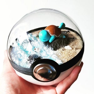 SQUIRTLE (Large 5.5inch) Pokeball Diorama Terrarium