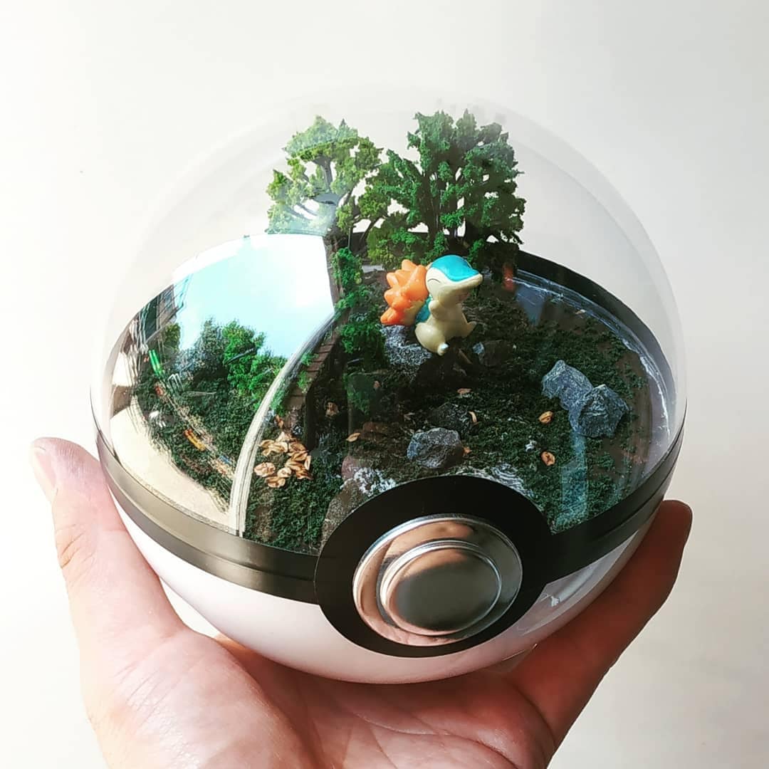 CYNDAQUIL (Large 5.5inch) Pokeball Diorama Terrarium