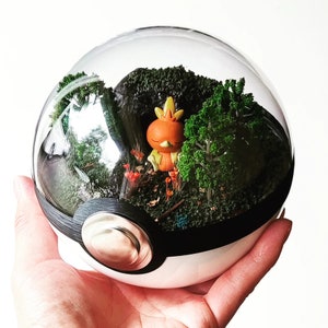 TORCHIC (Large 5.5inch) Pokeball Diorama Terrarium - Sleeping Version