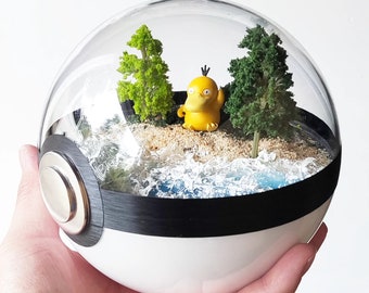 Fanart PSYDUCK (groot 5,5 inch) Pokeball-dioramaterrarium