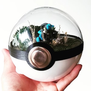 LUCARIO (Large 5.5inch) Pokeball Diorama Terrarium - Sleeping Version