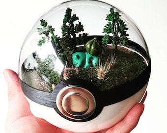 BULBASAUR (Large 5.5inch) Pokeball Diorama Terrarium - Sleeping Version