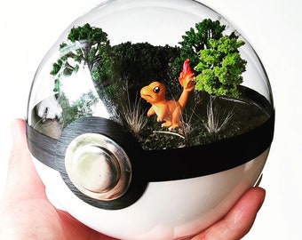 Fanart CHARMANDER (groot 5,5 inch) Pokeball-dioramaterrarium