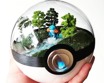 MUDKIP (Large 5.5inch) Pokeball Diorama Terrarium