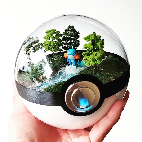 MUDKIP (Large 5.5inch) Pokeball Diorama Terrarium