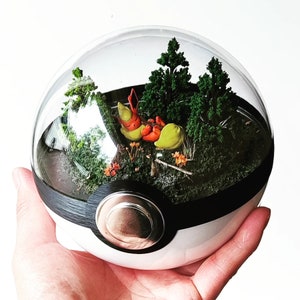 FLAREON (Large 5.5inch) Pokeball Diorama Terrarium - Sleeping Version