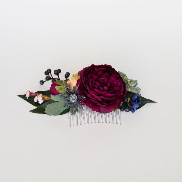 Thistle & Berry Flower Comb. Silk Flower Hair Comb