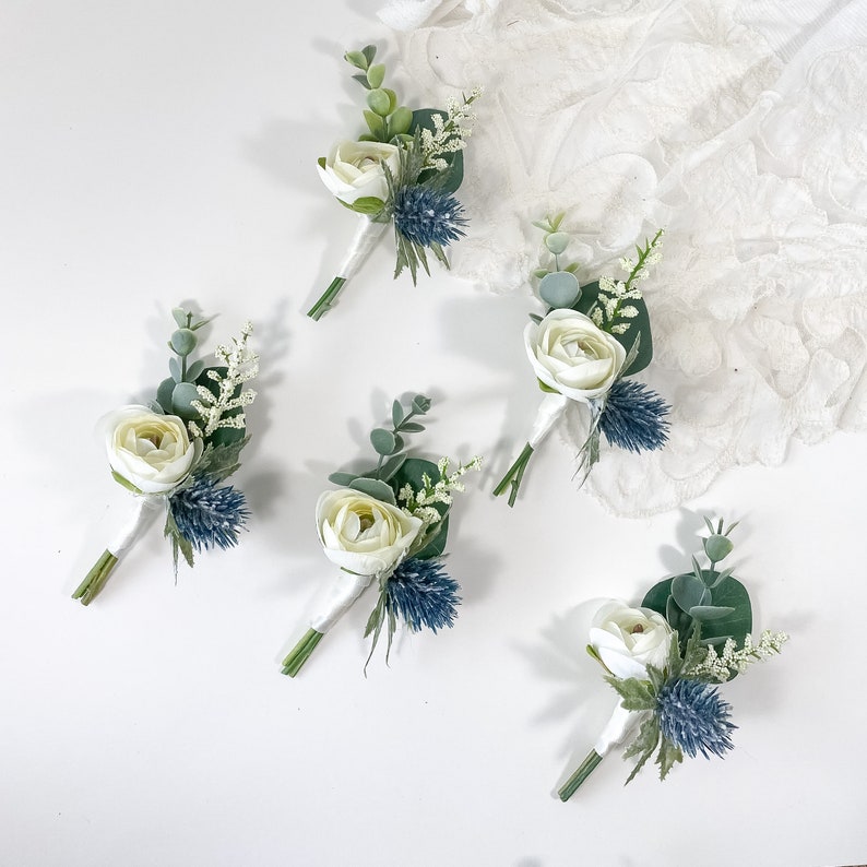 Custom Boutonnieres Silk Flower Boutonnieres Artificial Etsy