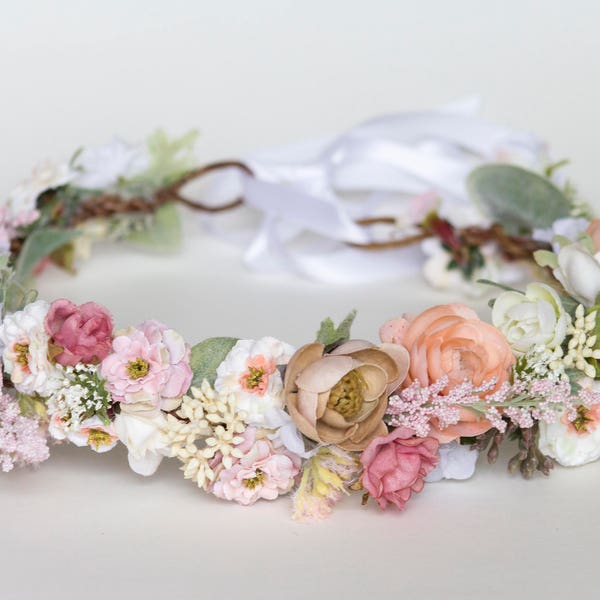 Pastel Paradise Silk Flower Crown- Adjustable