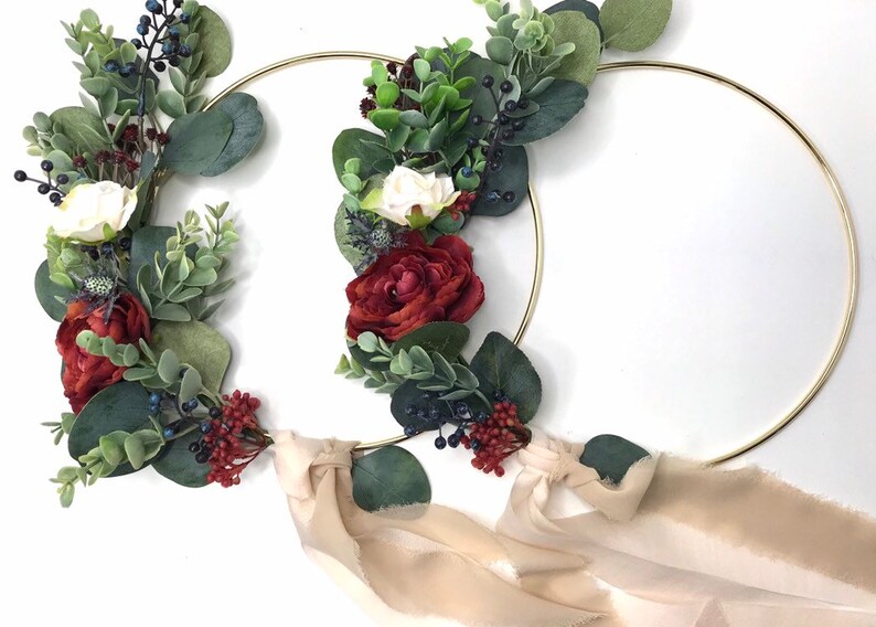 Custom Hoop Bouquet Silk Flower Bouquet Circle Bouquet Etsy
